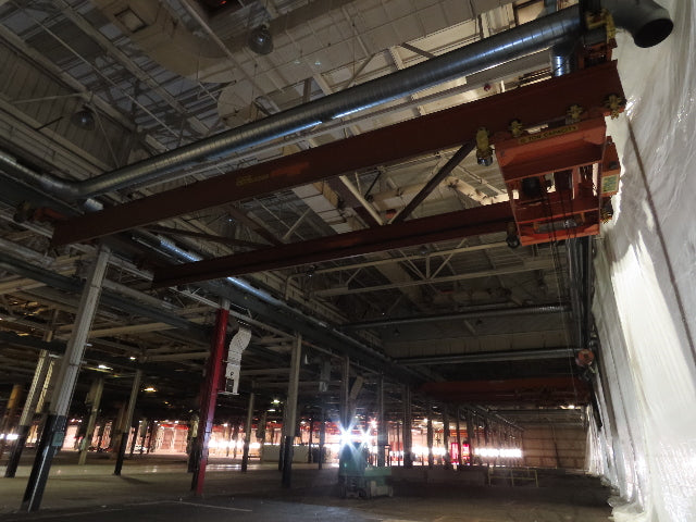 Cleveland Tramrail P&H 15 Ton Double Girder Bridge Crane 45' Span w/Remote