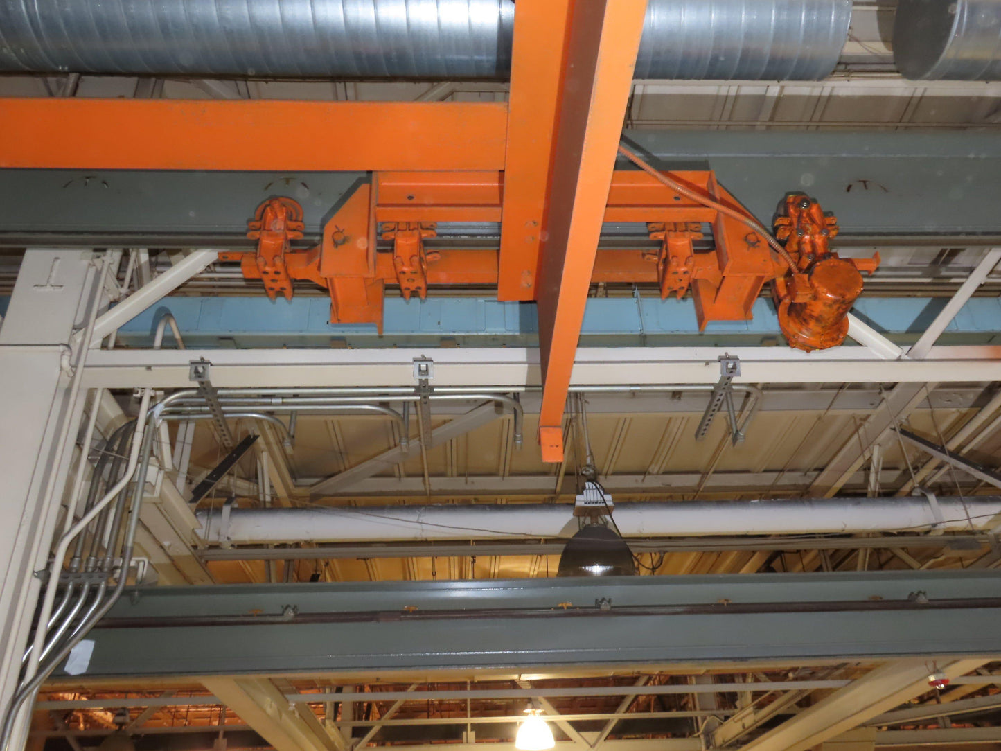 Cleveland Tramrail P&H 15 Ton Double Girder Underhung Bridge Crane 45' Span