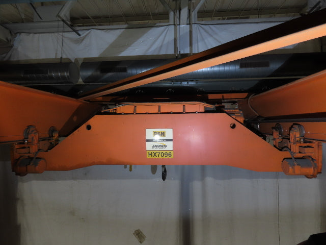 Cleveland Tramrail P&H 15 Ton Double Girder Underhung Bridge Crane 45' Span