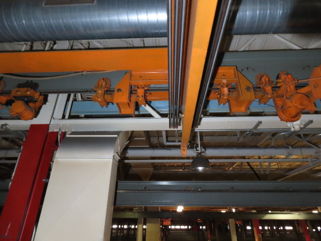 Cleveland Tramrail P&H 12 Ton Double Girder Underhung Bridge Crane 45' Span