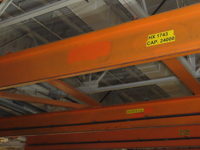 Cleveland Tramrail P&H 12 Ton Double Girder Underhung Bridge Crane 45' Span