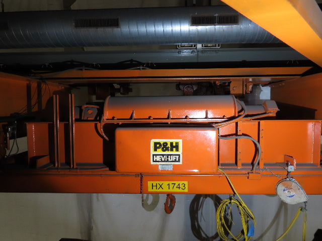 Cleveland Tramrail P&H 12 Ton Double Girder Underhung Bridge Crane 45' Span