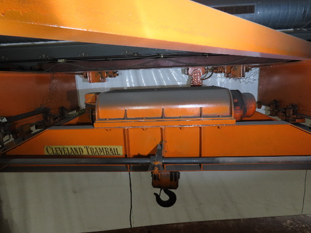 Cleveland Tramrail P&H 10 Ton Double Girder Underhung Bridge Crane 45' Span