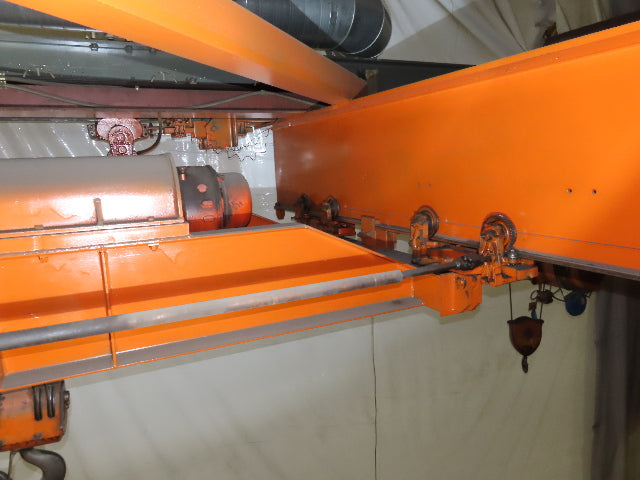 Cleveland Tramrail P&H 10 Ton Double Girder Underhung Bridge Crane 45' Span