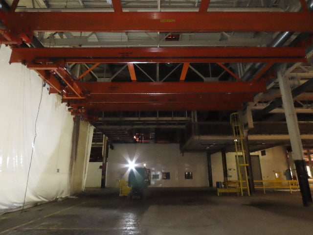 Cleveland Tramrail P&H 10 Ton Double Girder Underhung Bridge Crane 45' Span