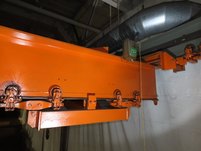 Cleveland Tramrail P&H 10 Ton Double Girder Underhung Bridge Crane 45' Span