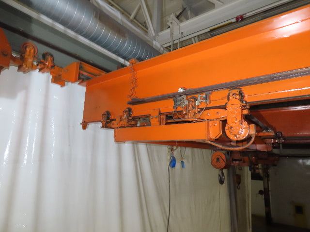 Cleveland Tramrail P&H 10 Ton Double Girder Underhung Bridge Crane 45' Span