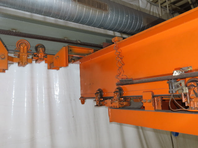 Cleveland Tramrail P&H 10 Ton Double Girder Underhung Bridge Crane 45' Span