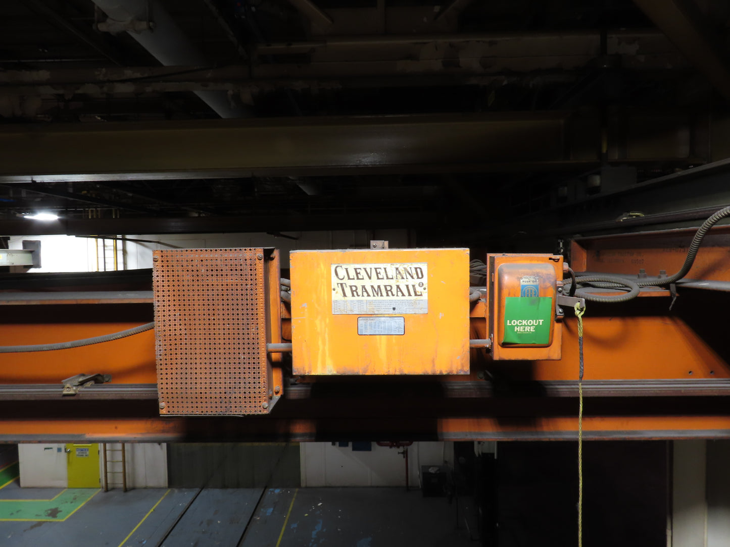Cleveland Tramrail P&H 15 Ton Double Girder Underhung Bridge Crane 34' 10" Span