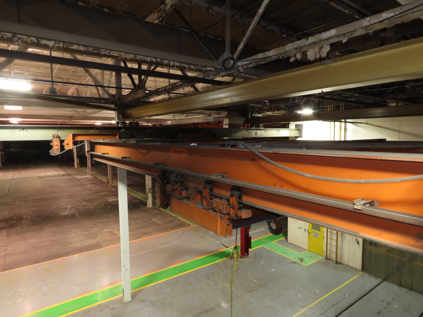 Cleveland Tramrail P&H 15 Ton Double Girder Underhung Bridge Crane 34' 10" Span