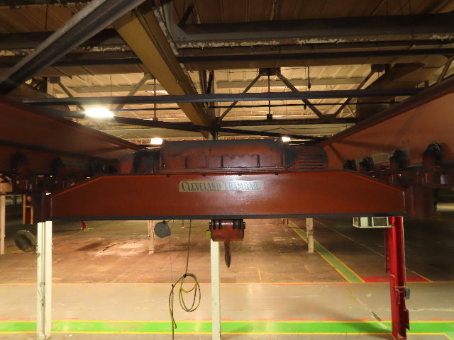 Cleveland Tramrail P&H 15 Ton Double Girder Underhung Bridge Crane 34' 10" Span