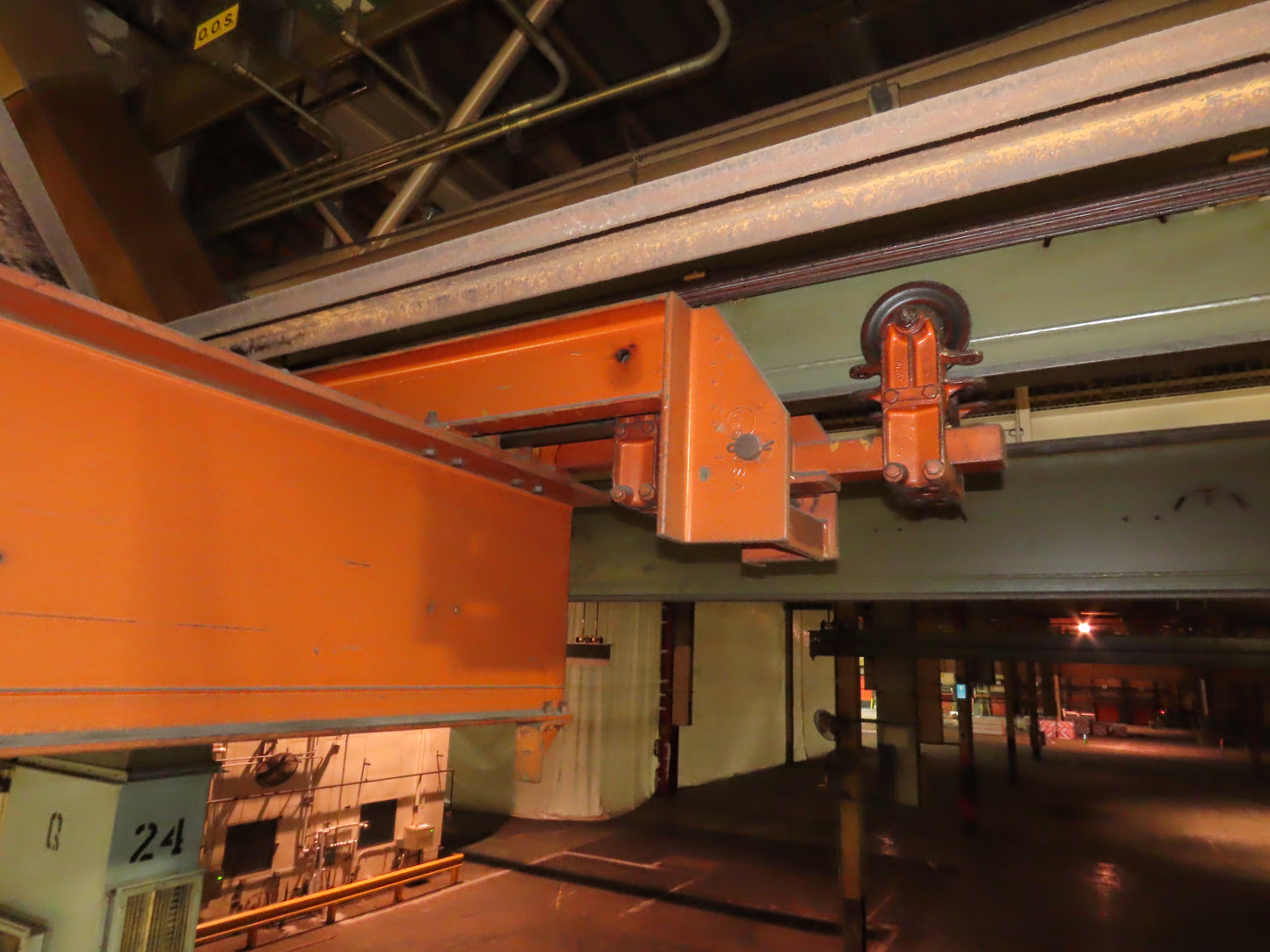 Cleveland Tramrail P&H 15 Ton Double Girder Underhung Bridge Crane 34' 10" Span
