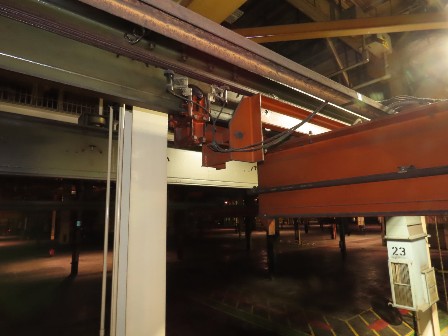 Cleveland Tramrail P&H 15 Ton Double Girder Underhung Bridge Crane 34' 10" Span