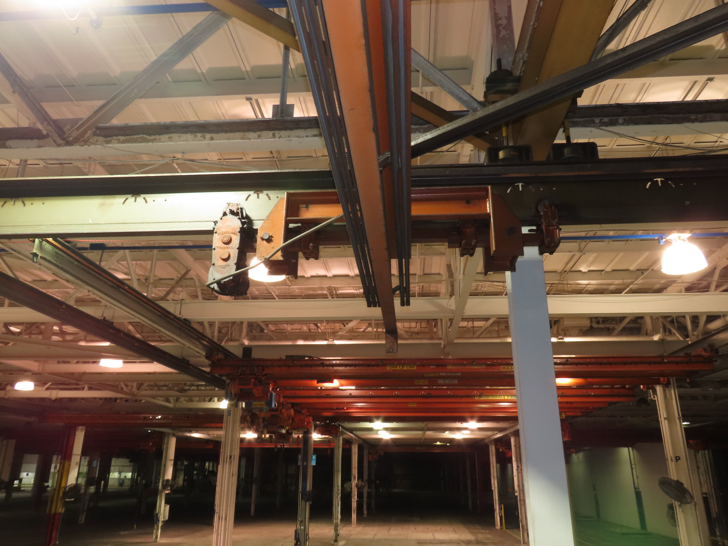 Cleveland Tramrail P&H 15 Ton Double Girder Underhung Bridge Crane 34' 10" Span