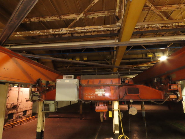 Cleveland Tramrail P&H 15 Ton Double Girder Underhung Bridge Crane 34' 10" Span