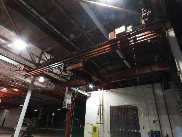 Cleveland Tramrail P&H 15 Ton Double Girder Underhung Bridge Crane 34' 10" Span