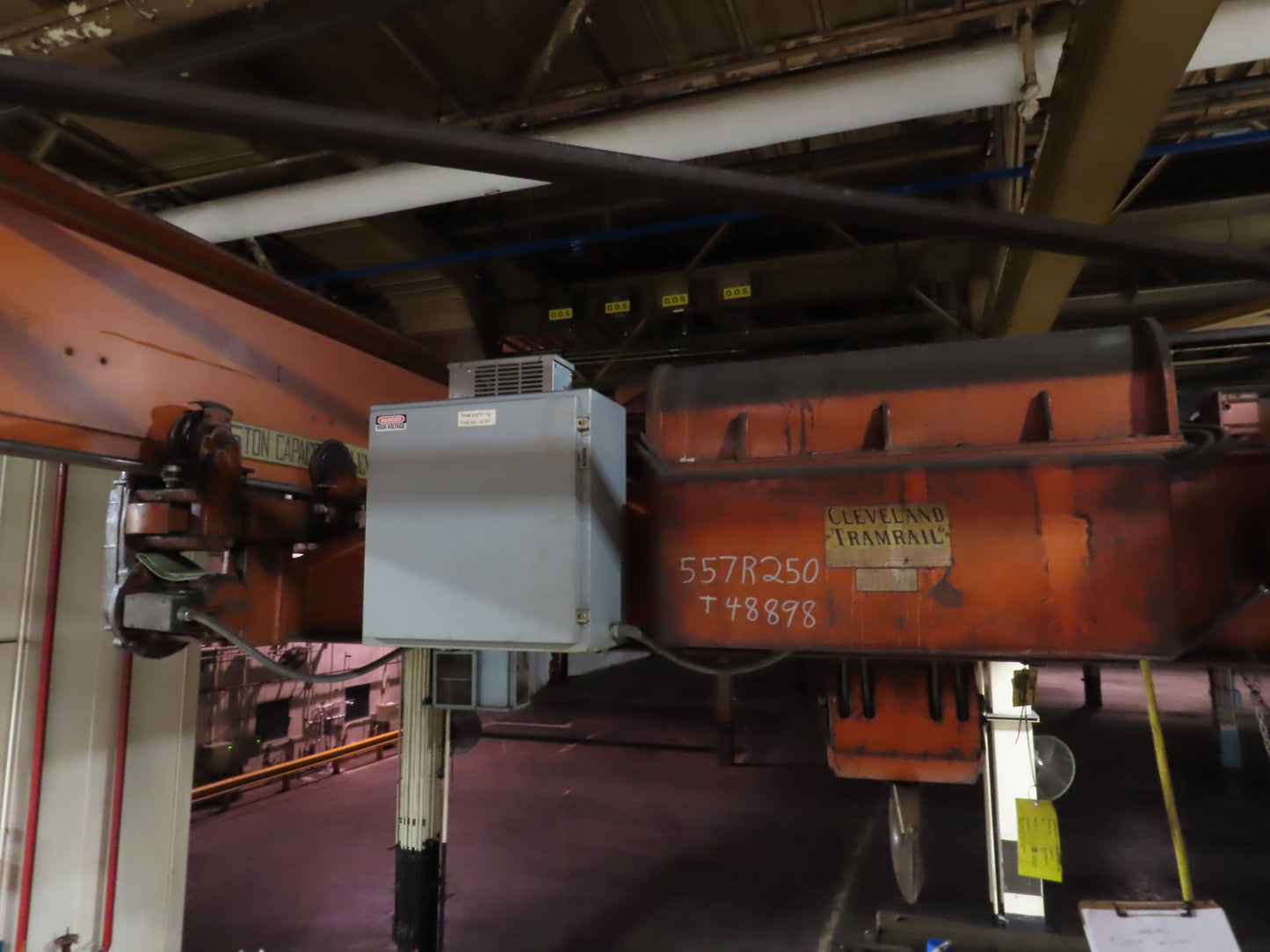 Cleveland Tramrail P&H 15 Ton Double Girder Underhung Bridge Crane 34' 10" Span