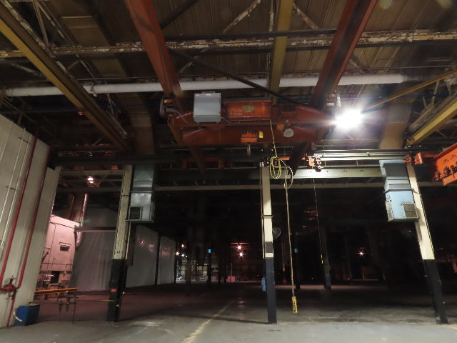 Cleveland Tramrail P&H 15 Ton Double Girder Underhung Bridge Crane 34' 10" Span