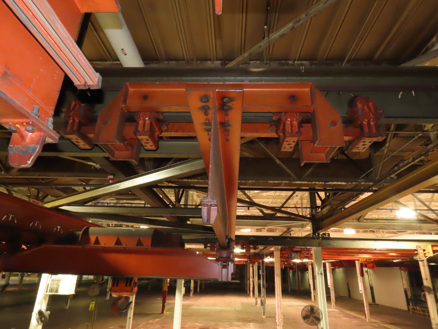 Cleveland Tramrail P&H 15 Ton Double Girder Underhung Bridge Crane 34' 10" Span