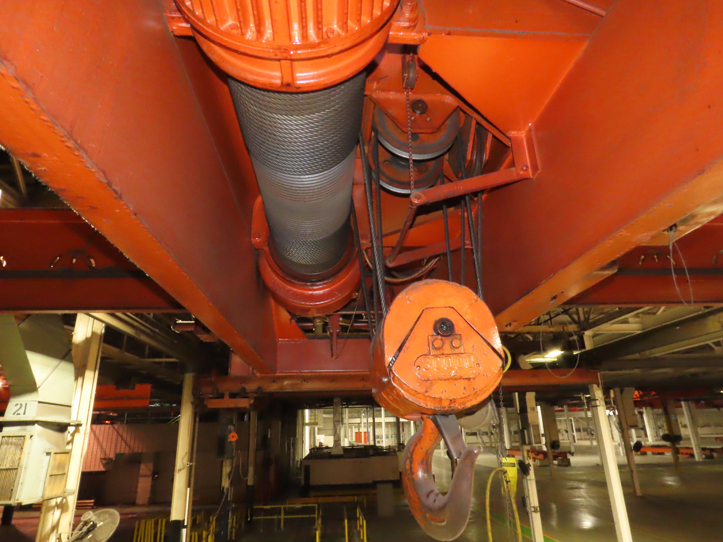Cleveland Tramrail P&H 15 Ton Double Girder Underhung Bridge Crane 34' 10" Span