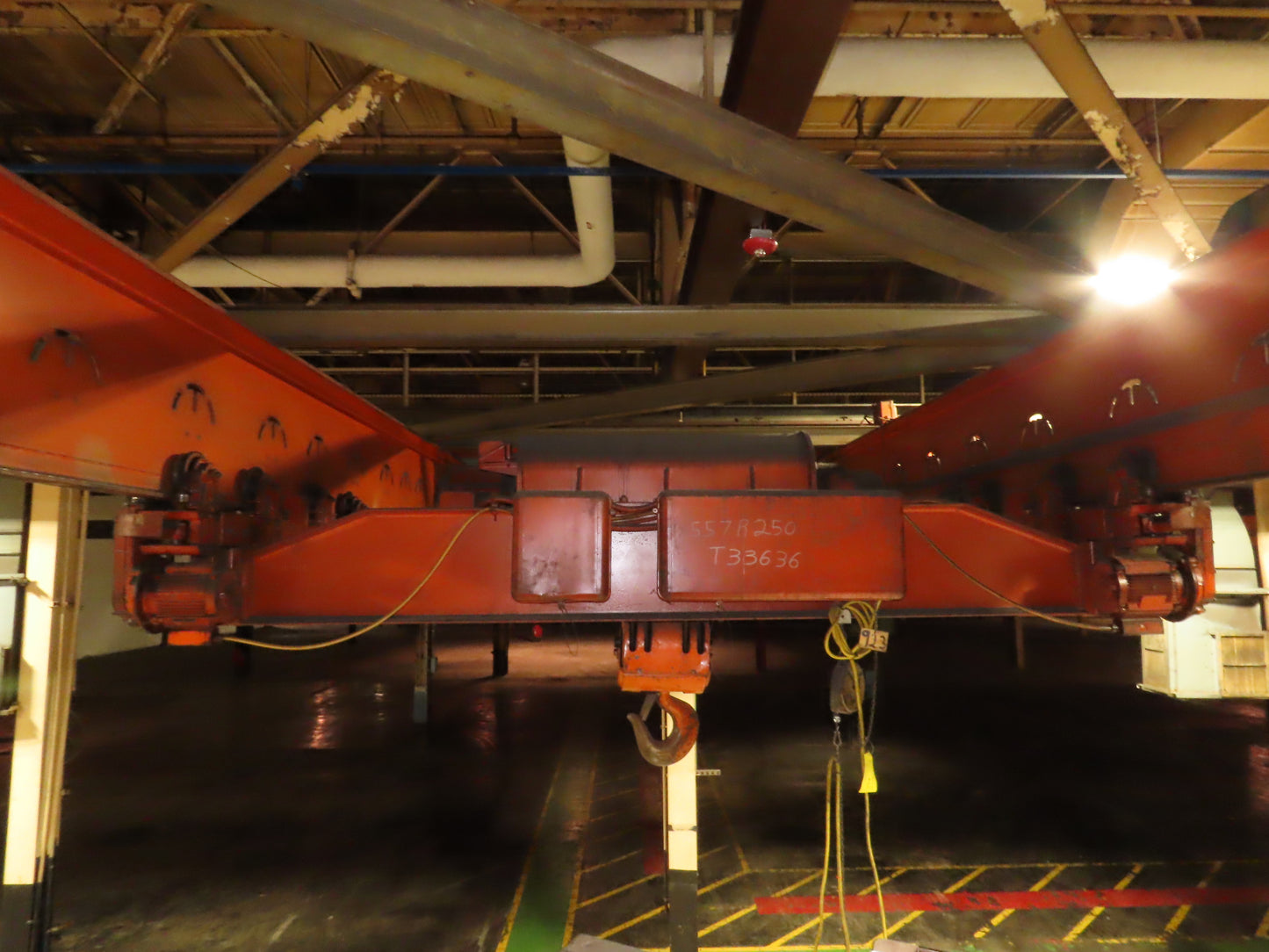 Cleveland Tramrail P&H 15 Ton Double Girder Underhung Bridge Crane 34' 10" Span