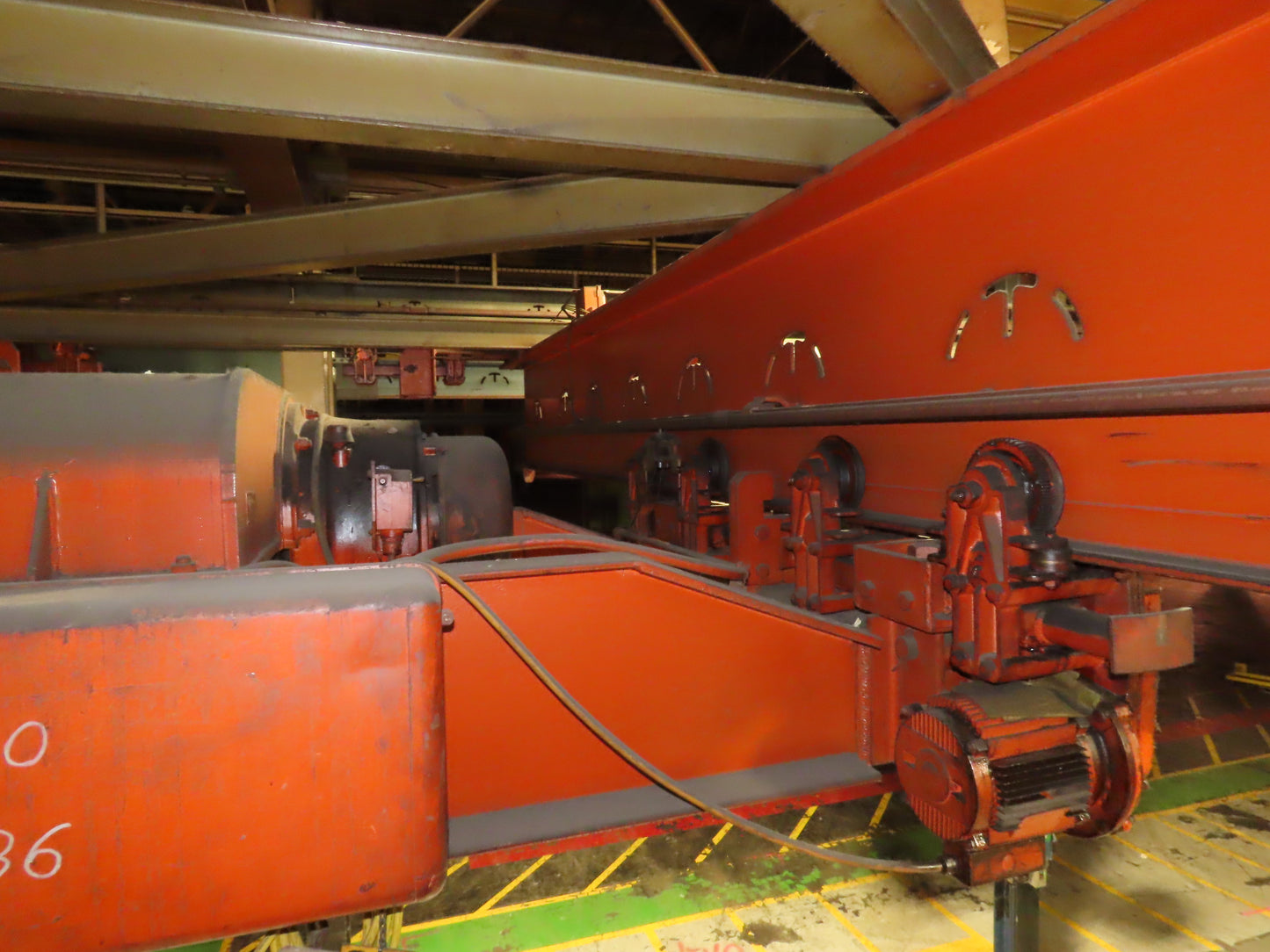 Cleveland Tramrail P&H 15 Ton Double Girder Underhung Bridge Crane 34' 10" Span