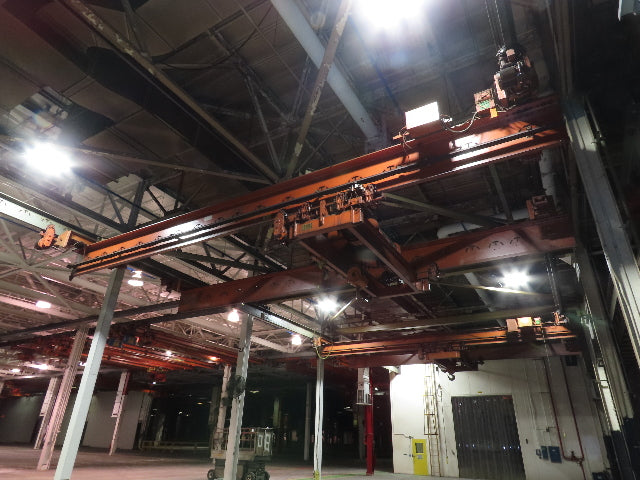 Cleveland Tramrail P&H 15 Ton Double Girder Underhung Bridge Crane 34' 10" Span