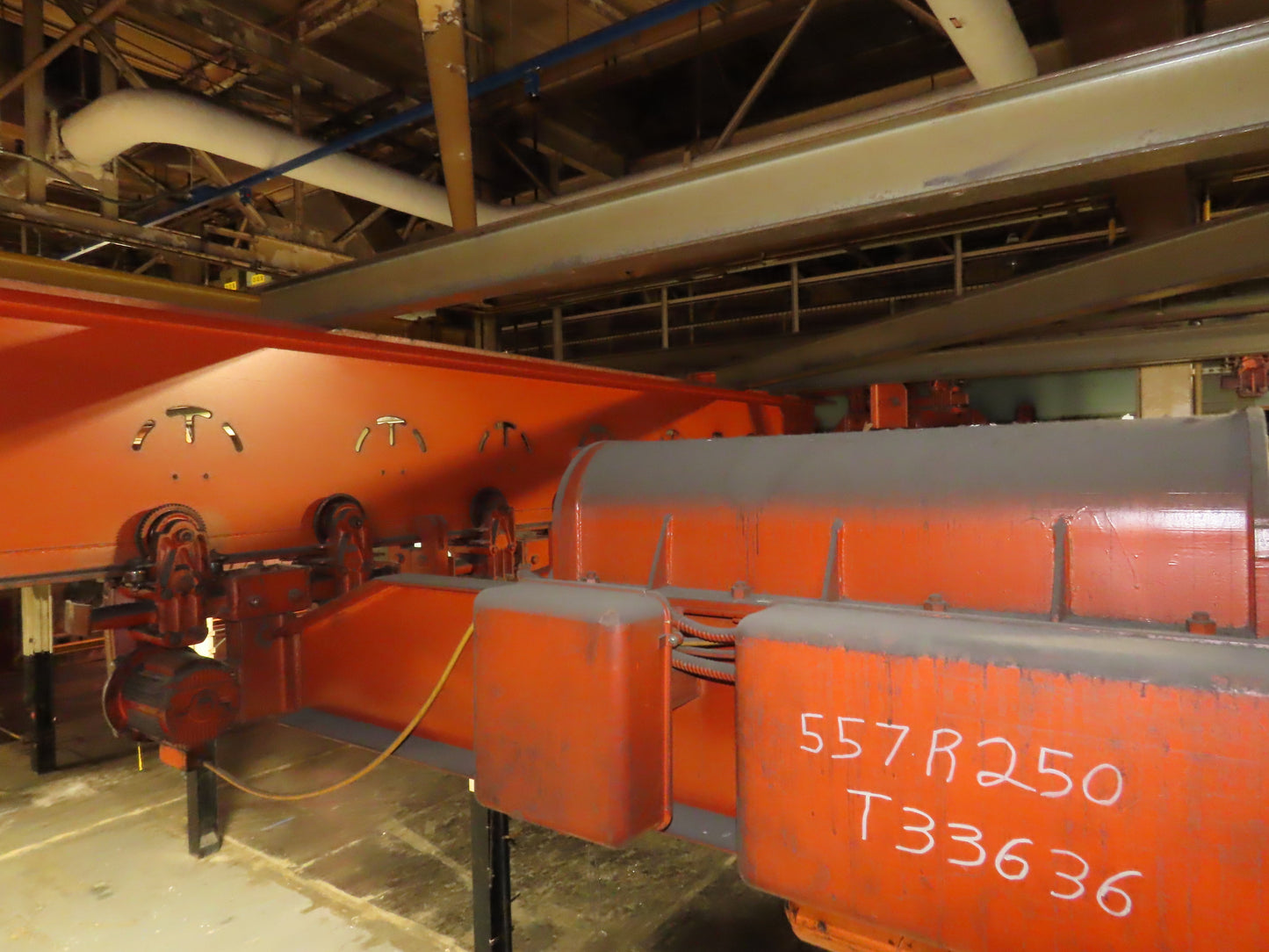 Cleveland Tramrail P&H 15 Ton Double Girder Underhung Bridge Crane 34' 10" Span