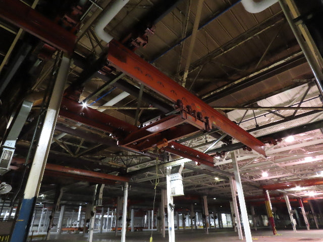 Cleveland Tramrail P&H 15 Ton Double Girder Underhung Bridge Crane 34' 10" Span