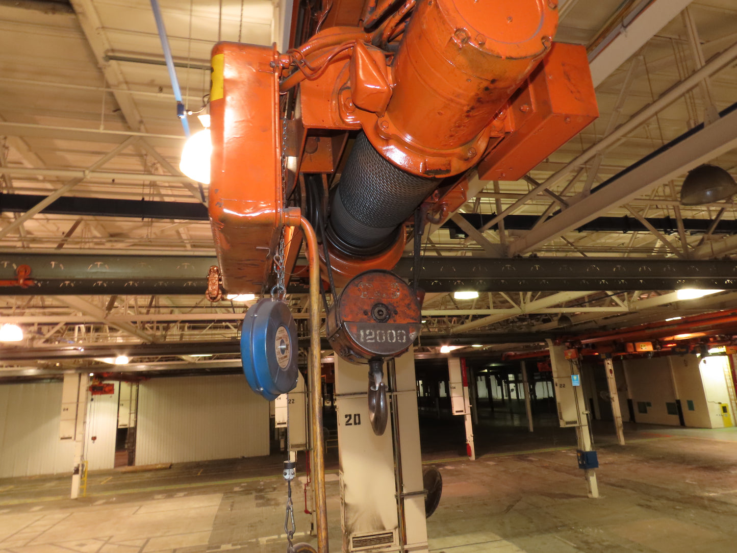 Cleveland Tramrail P&H 6 Ton Single Girder Underhung Bridge Crane 35' 10" Span