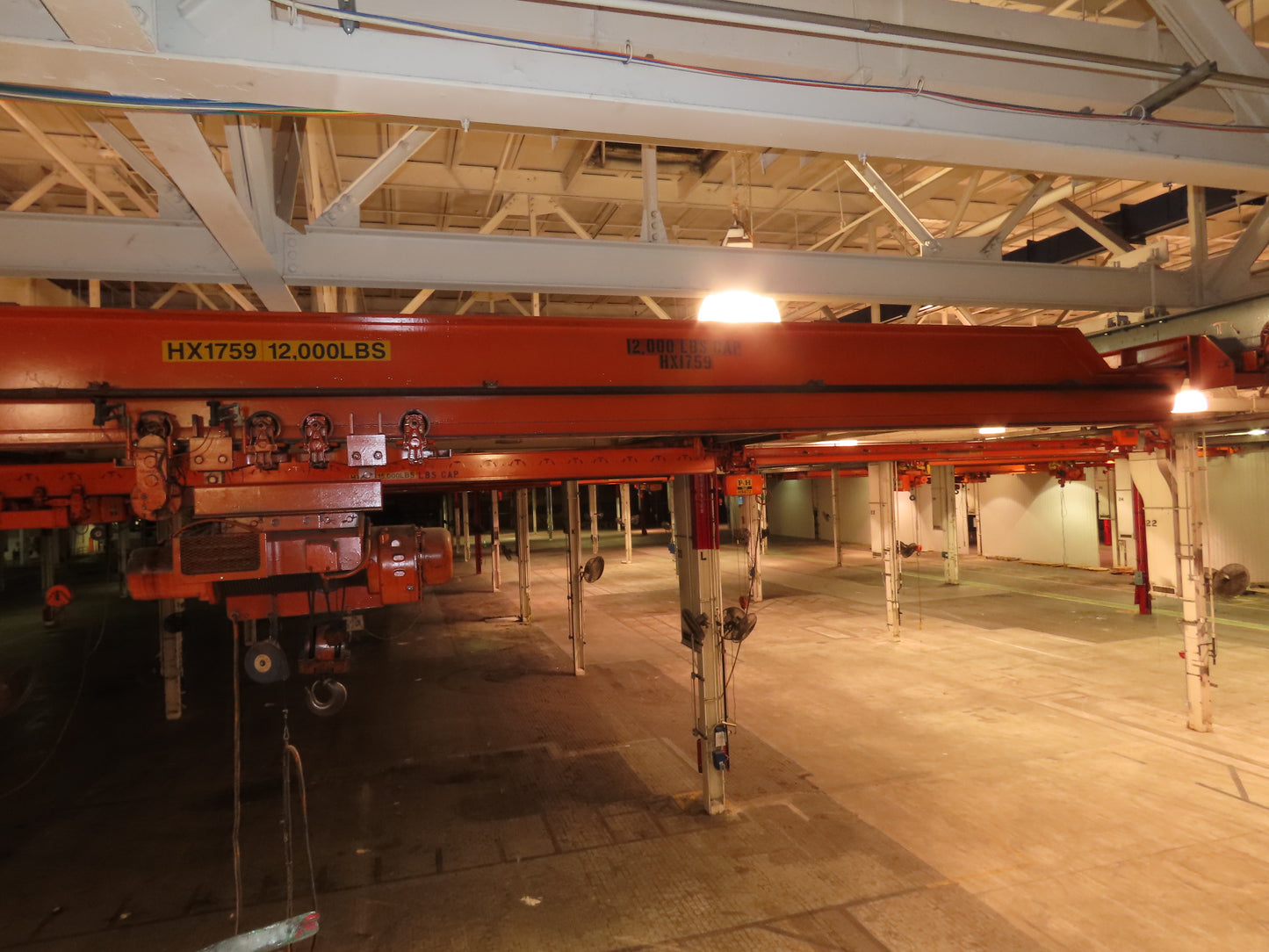 Cleveland Tramrail P&H 6 Ton Single Girder Underhung Bridge Crane 35' 10" Span