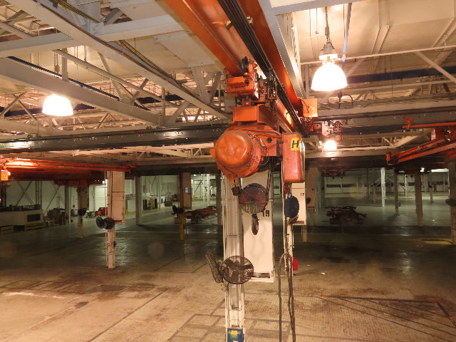 Cleveland Tramrail P&H 6 Ton Single Girder Underhung Bridge Crane 35' 10" Span