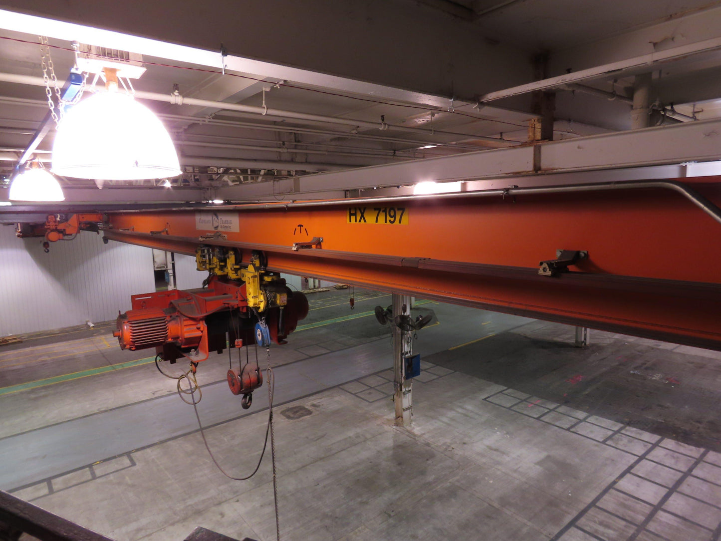 Cleveland Tramrail P&H 5 Ton Single Girder Underhung Bridge Crane 34' 10" Span