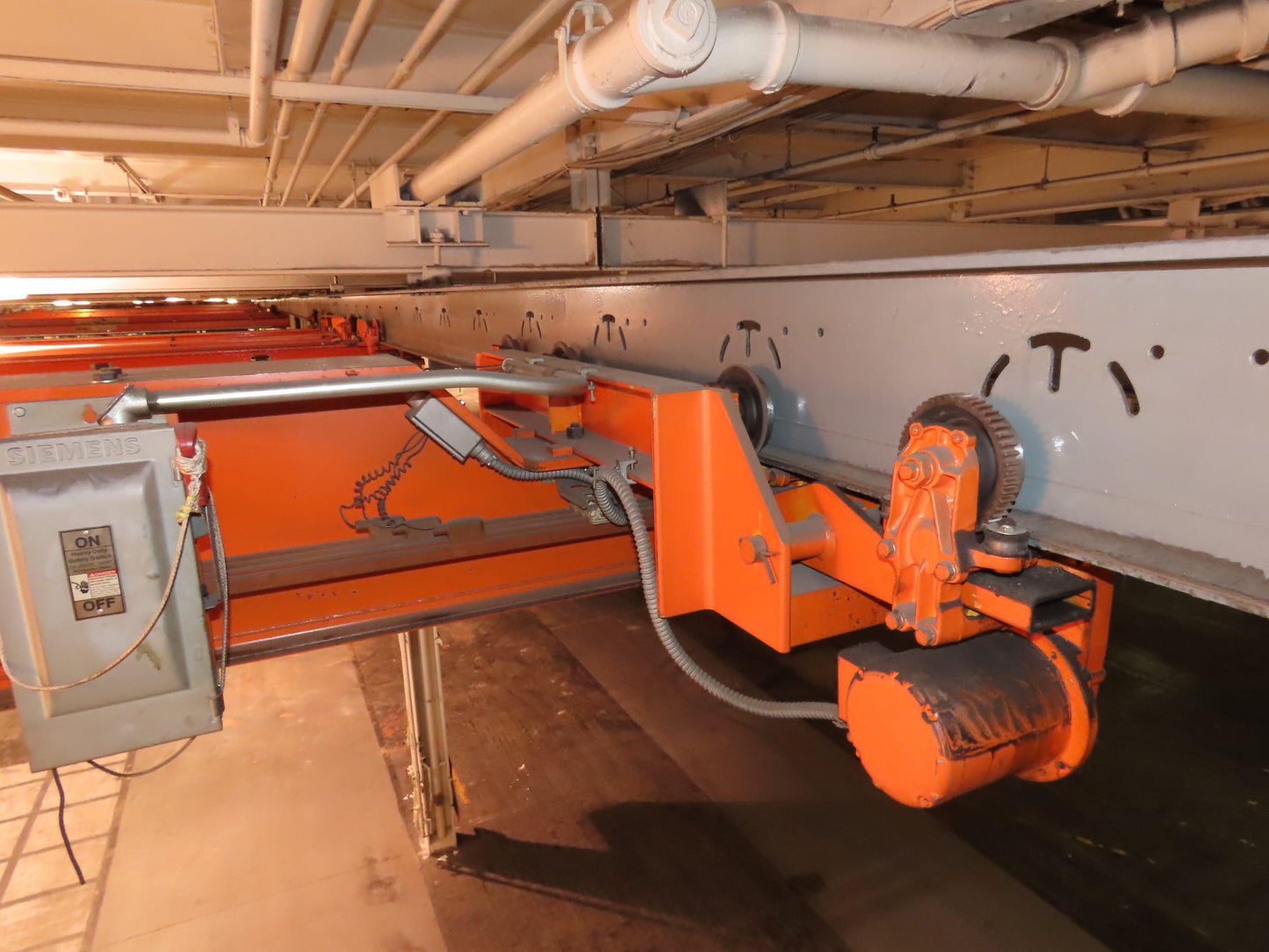 Cleveland Tramrail P&H 5 Ton Single Girder Underhung Bridge Crane 34' 10" Span
