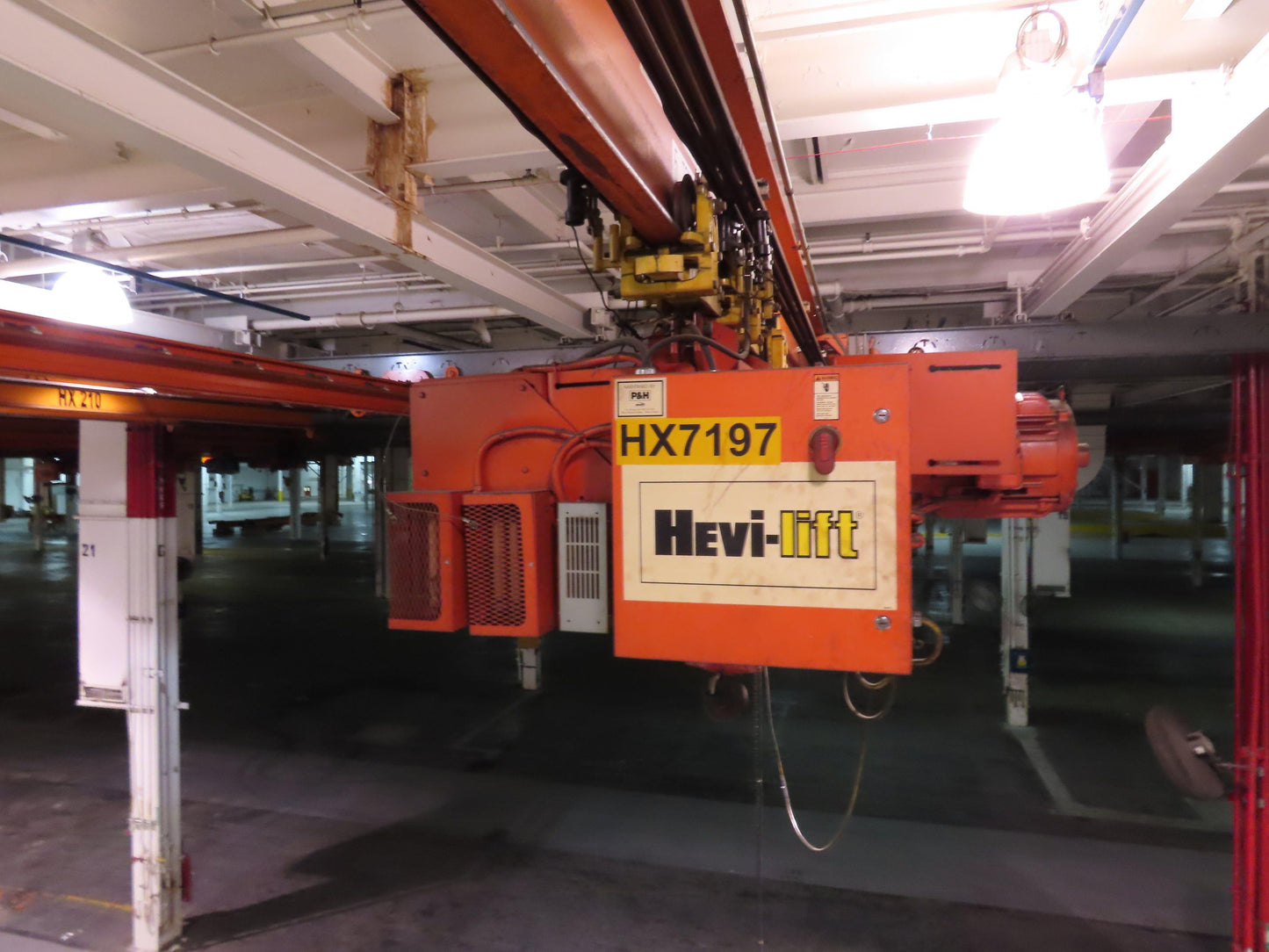 Cleveland Tramrail P&H 5 Ton Single Girder Underhung Bridge Crane 34' 10" Span