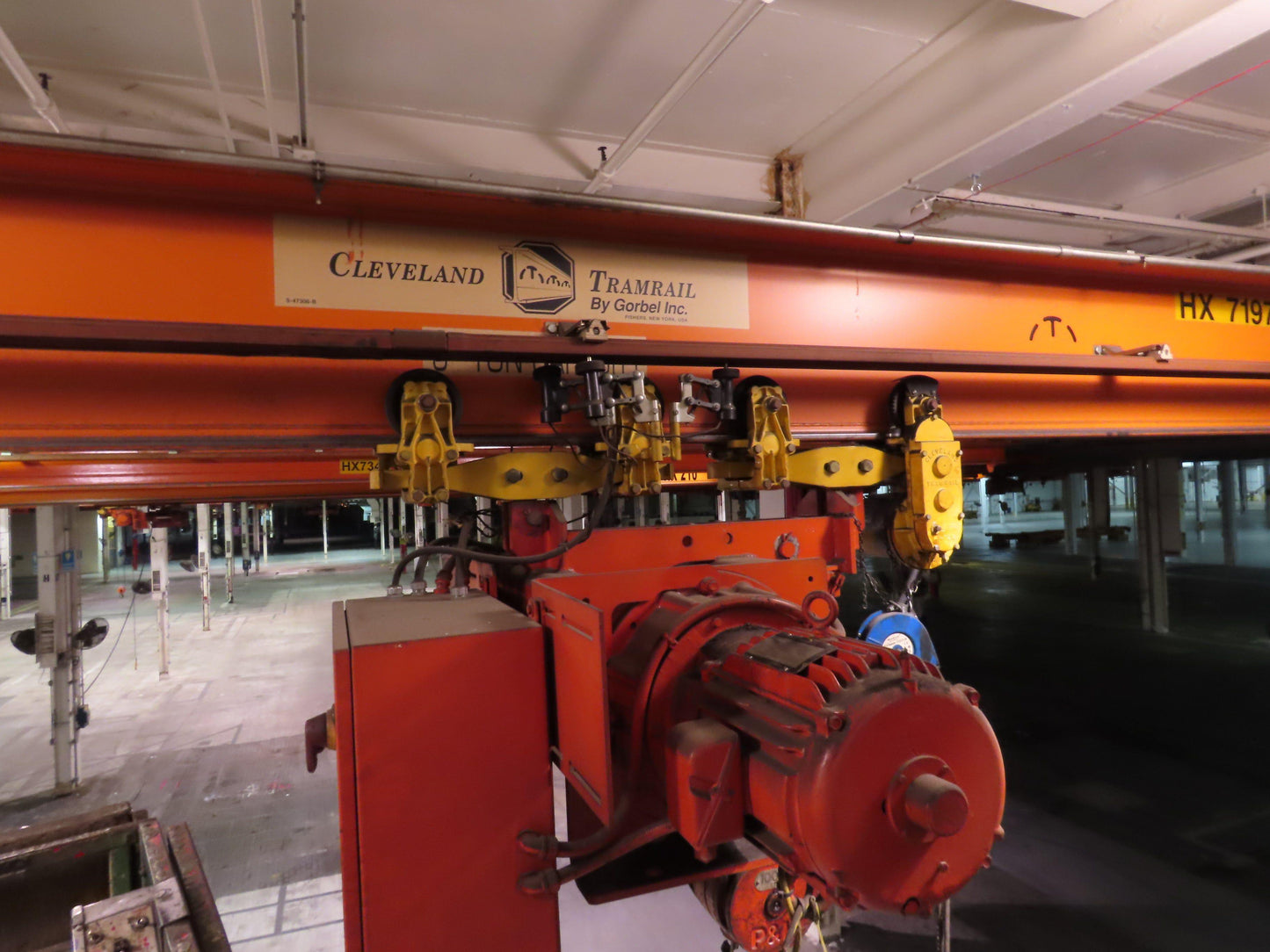 Cleveland Tramrail P&H 5 Ton Single Girder Underhung Bridge Crane 34' 10" Span