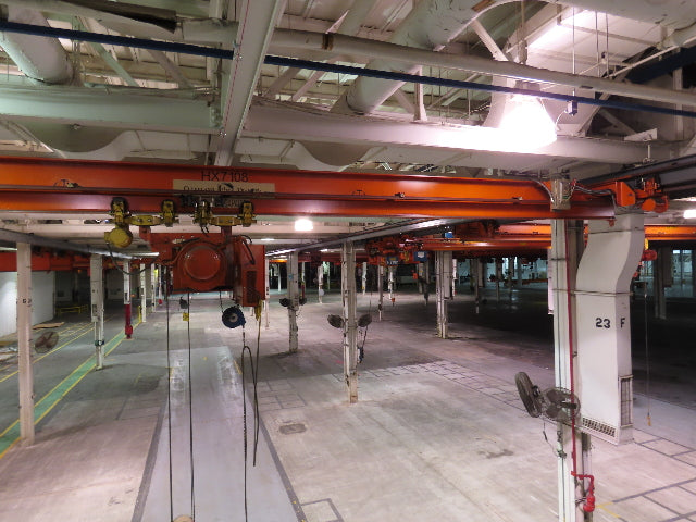 Cleveland Tramrail P&H 5 Ton Single Girder Underhung Bridge Crane 34' 10" Span