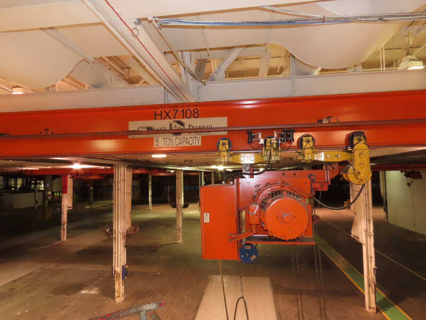 Cleveland Tramrail P&H 5 Ton Single Girder Underhung Bridge Crane 34' 10" Span