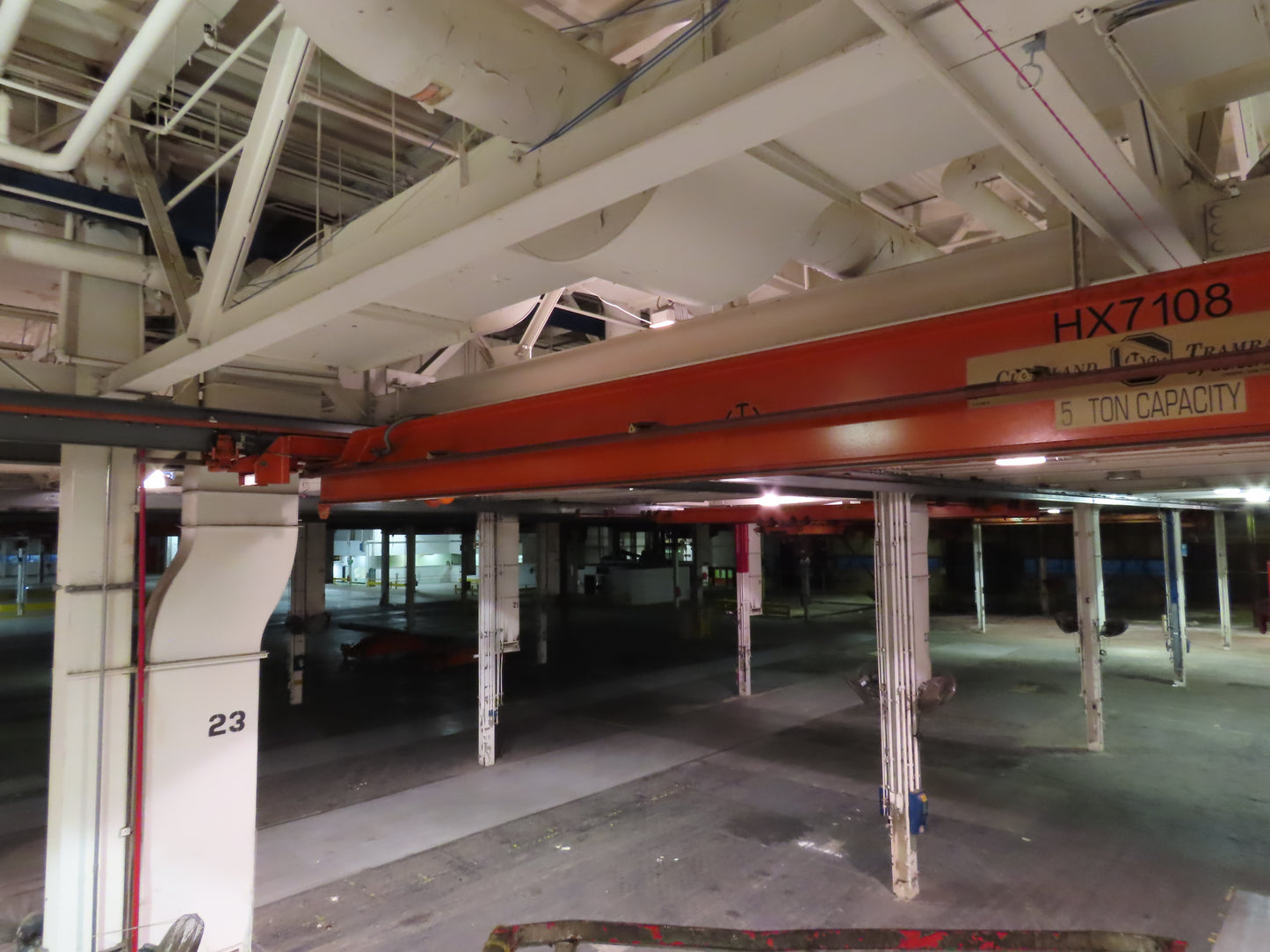Cleveland Tramrail P&H 5 Ton Single Girder Underhung Bridge Crane 34' 10" Span