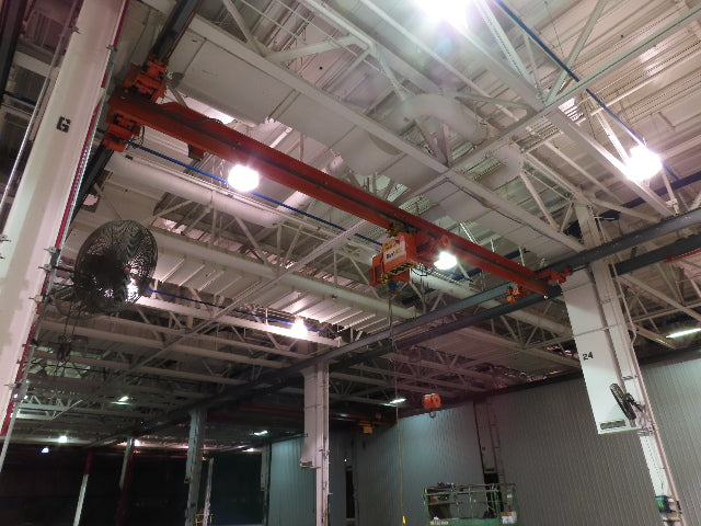 Cleveland Tramrail P&H 5 Ton Single Girder Underhung Bridge Crane 34' 10" Span