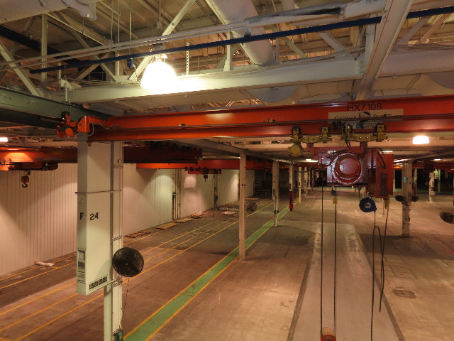 Cleveland Tramrail P&H 5 Ton Single Girder Underhung Bridge Crane 34' 10" Span