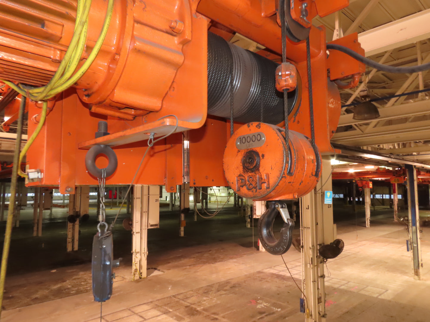 Cleveland Tramrail P&H 5 Ton Single Girder Underhung Bridge Crane 34' 10" Span
