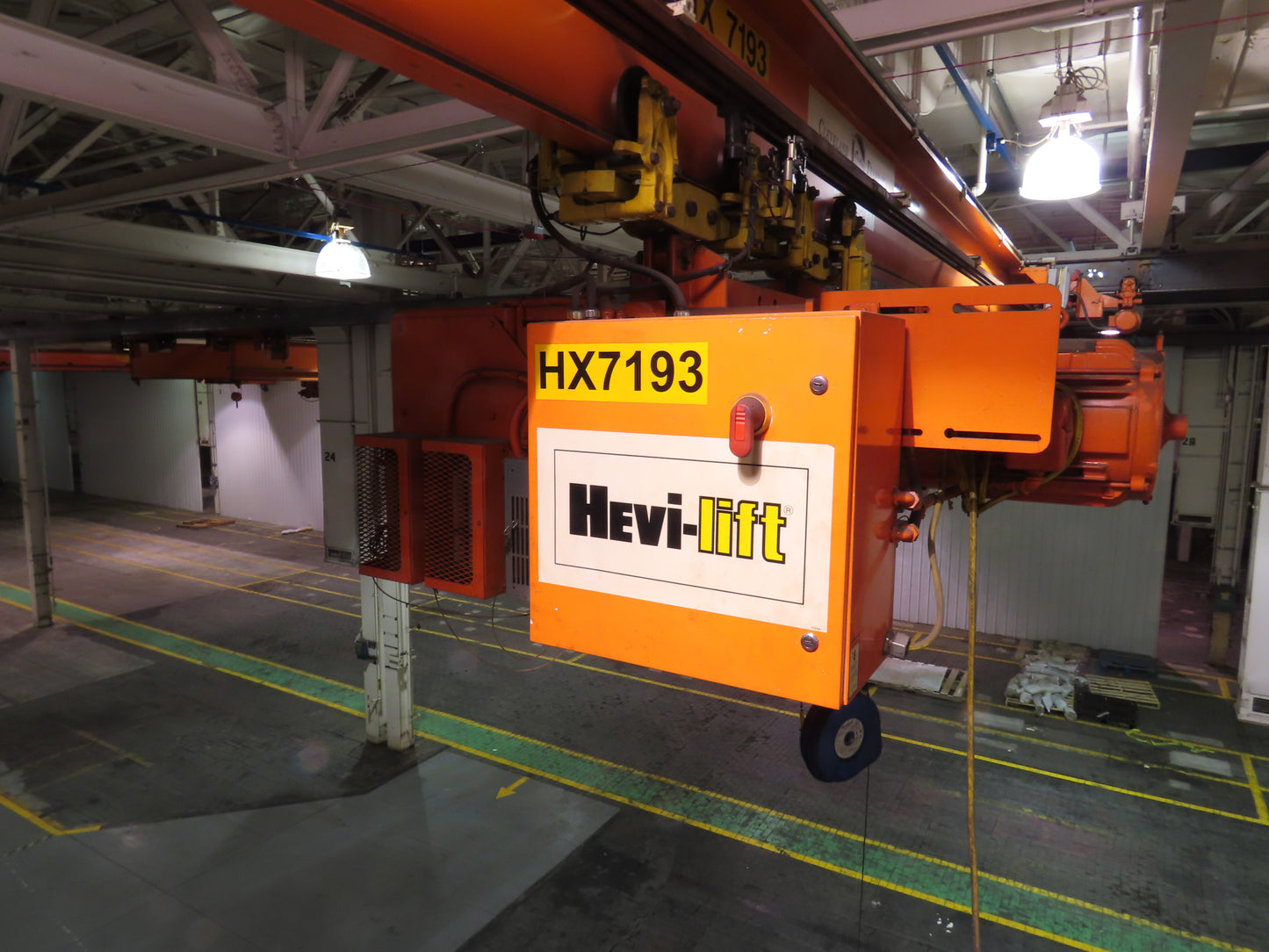 Cleveland Tramrail P&H 5 Ton Single Girder Underhung Bridge Crane 34' 10" Span