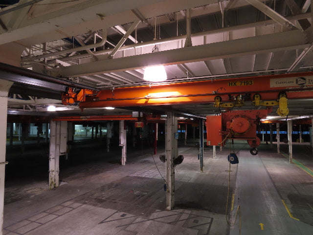 Cleveland Tramrail P&H 5 Ton Single Girder Underhung Bridge Crane 34' 10" Span