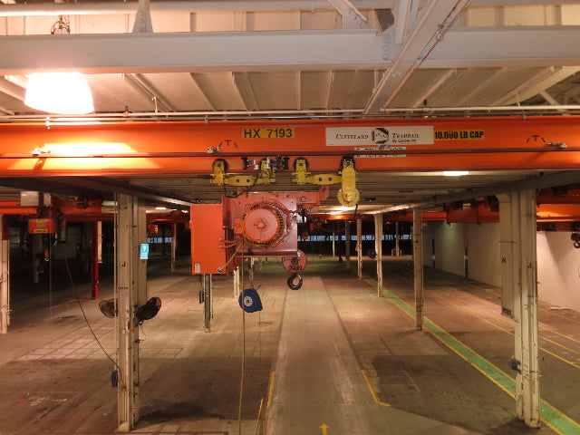Cleveland Tramrail P&H 5 Ton Single Girder Underhung Bridge Crane 34' 10" Span