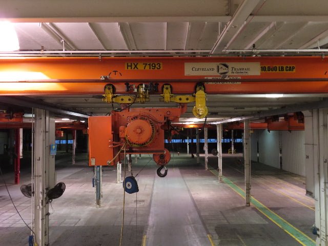 Cleveland Tramrail P&H 5 Ton Single Girder Underhung Bridge Crane 34' 10" Span