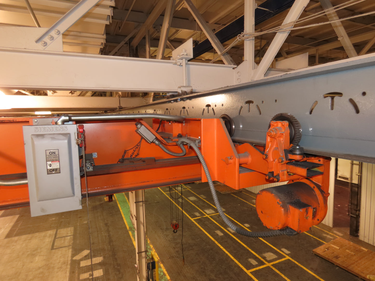 Cleveland Tramrail P&H 5 Ton Single Girder Underhung Bridge Crane 34' 10" Span