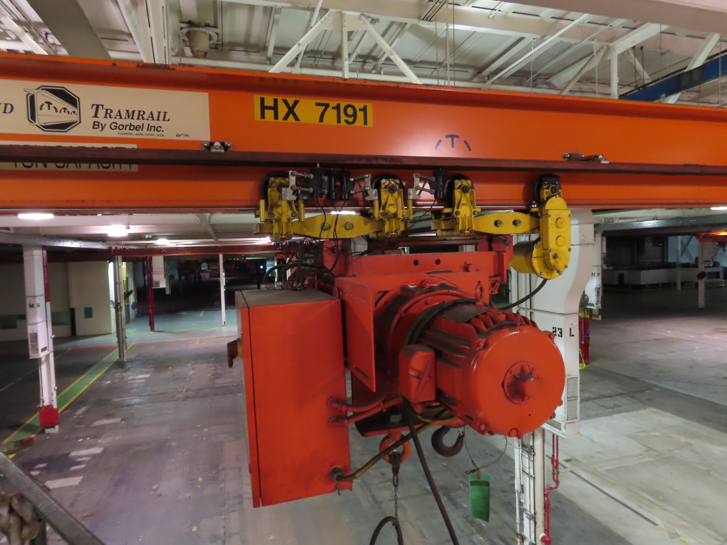 Cleveland Tramrail P&H 5 Ton Single Girder Underhung Bridge Crane 34' 10" Span