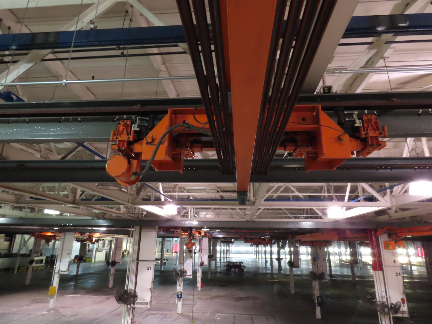 Cleveland Tramrail P&H 5 Ton Single Girder Underhung Bridge Crane 34' 10" Span