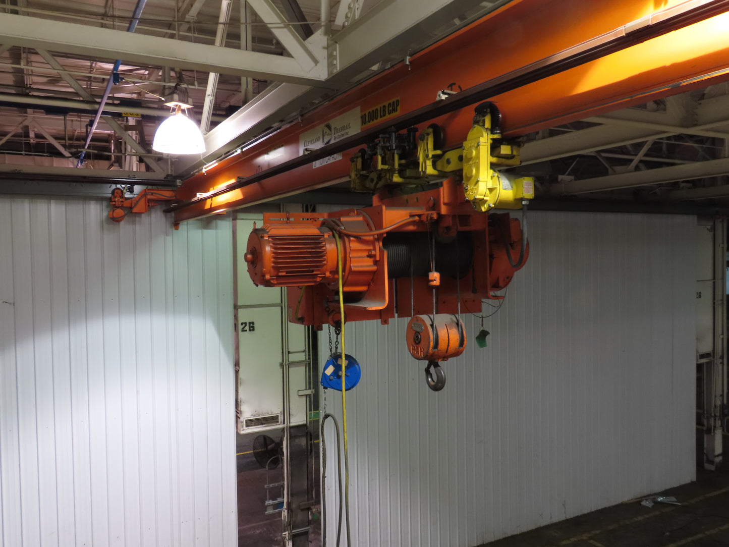 Cleveland Tramrail P&H 5 Ton Single Girder Underhung Bridge Crane 35' 10" Span